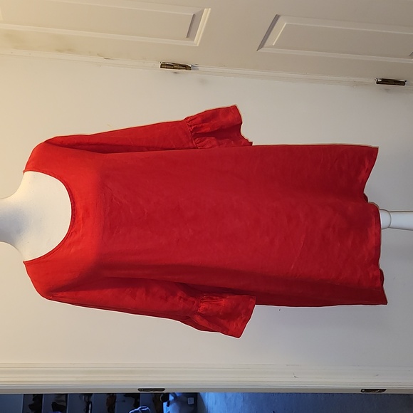 bryn Walker Dresses & Skirts - Bryn Walker red high low dress LINEN LAGENLOOK sz XL USA